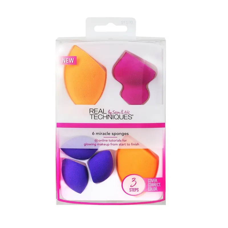 Real Techniques 6 Miracle Sponges - Nyhet