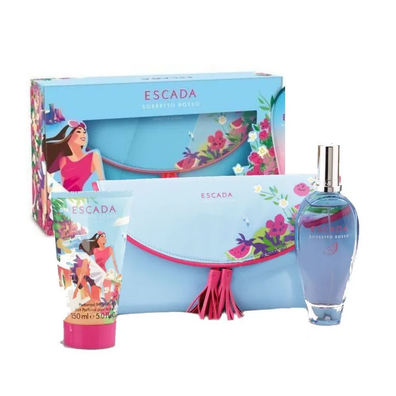 Escada Sorbetto Rosso EdT 100ml + Body Lotion 150ml + Clutch Bag | Ny produkt