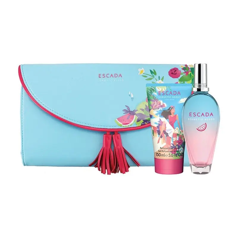 Precis tillagt | Escada Sorbetto Rosso EdT 50ml + Body Lotion 50ml + Clutch Bag
