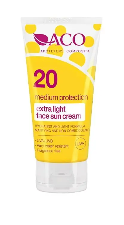 Populär | ACO Extra Light Face Sun Cream Spf 20 50ml