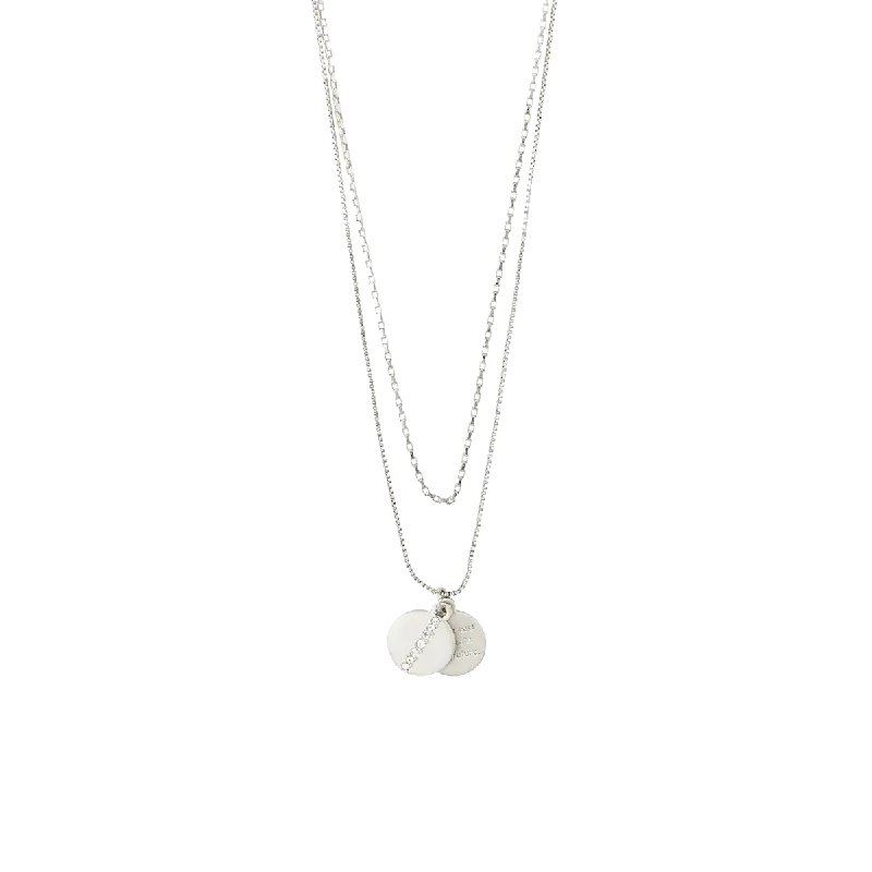 Pilgrim Casey Coin Pendant Necklace, 2-in-1 Silver-plated - Lågt pris